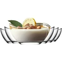 LAV Dessertschale Vira Glasschalen - 215 ml (7 1/4 oz), Glas, (6er-Set, 6-tlg), Geschwungene Form, ideal für Desserts, Snacks, Dips