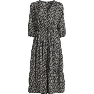 Midikleid mit Stufenrock, Damen,  Schwarz, by Lands' End