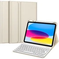 Fintie Tablet-Hülle für iPad 11. Generation 11" 2025(A16), iPad 10. Generation 2022 10.9", Case mit Pencil Halter, magnetisch Abnehmbarer Tastatur(QWERTZ Layout)