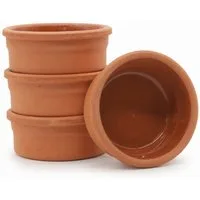 VIAPOT Schale FLORYA Tonschale 4er-Set, Terrakotta (Naturton), (4-er Set, 4-tlg), 150ml, Natur-Tonschale, ideal für Milchreis (Sütlac) aus dem Ofen