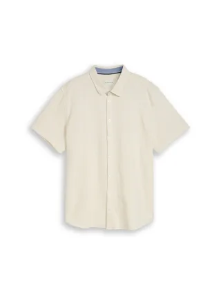 Tom Tailor - Plus Size - Kurzarmhemd aus Baumwolle gardenia white - Gr. - 5XL