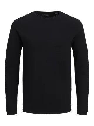 JACK&JONES - JJEHILL KNIT CREW NECK NOOS Black - Gr. - L
