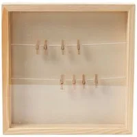 creativ company Rahmen creativ company 3D Rahmen 3D mit Leinen und Wäscheklammern beige 23x23