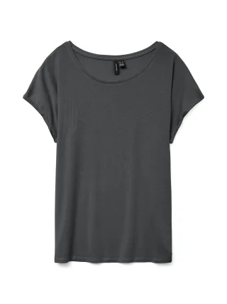 VERO MODA - VMAVA PLAIN SS TOP JRS NOOS Asphalt - Gr. - XL