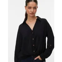 Vero Moda Hemdbluse VMIZZY LS DETAIL SHIRT WVN BTQ GA mit geknoteter Front