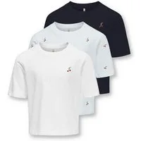 KIDS ONLY T-Shirt KOGREX KETTY S/S TOP AOP JRS 3-PACK (Packung, 3-tlg) 2x mit Brustmotiv und 1x Alloverprint