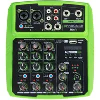 Pronomic Mischpult Mini4 USB-betriebener 4-Kanal Mixer, (2-tlg), mit Medienplayer/-recorder mit Bluetooth und USB - Audio-Interface