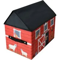 TE-Trend Spielzeugtruhe Hof Scheune Aufbewahrungsbox Spielhaus mit Deckel (1 St), faltbare Spielzeugkiste
