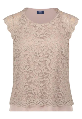 Vera Mont - Blusentop Taupe/Silver - Gr. - 40