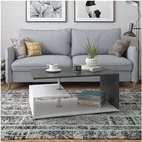 Vicco Couchtisch Guillermo, Weiß/Anthrazit, 91 x 52,6 cm (1-St)