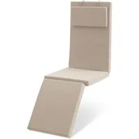 Beautissu Polsterauflage Outdoor Deckchairauflage QD-DC 175x45x5cm Beige, Gartenliege Auflage mit Schaumflockenfüllung – Polster für Liegestuhl