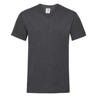 Fruit Of The Loom Valueweight T-shirt für Männer mit V-Ausschnitt, kurzärmlig (Dunkelgrau meliert)