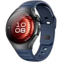 Wigento Smartwatch-Armband Für Huawei Watch 5 46mm Punktmuster Design Silikon Arm Band Dunkelblau, Silikon Armband mit Punktstruktur