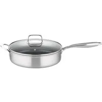 GSW Schmorpfanne Inoxxa Black Ø 28 cm, Edelstahl, Dreischicht-Material, Antihaft-Versiegelung, Wabenstruktur, Induktion