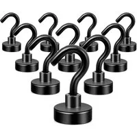 FELIXLEO Drapierhaken Magnethaken Schwarz, 10kg Extra Starke Magnetische Haken für Camping, (1-St)