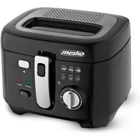 Mesko Fritteuse MS 4908, 1800 W, elektrisch, 2,5 L, Temperaturregler, abnehmbarer Ölbehälter, Schwarz