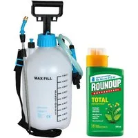 Substral Unkrautbekämpfungsmittel Roundup Total Konzentrat 500 ml Unkrautvernichter + 5 L Drucksprüher