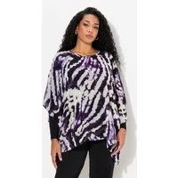 Ulla Popken Tunika Tunika doppellagig Oversized Rundhals 3/4-Arm
