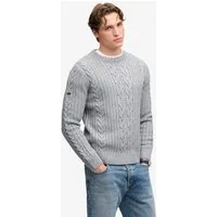 Superdry Rundhalspullover JACOB CABLE JUMPER Materialmix, regular fit