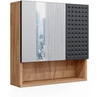 Vicco Badezimmerspiegelschrank Irma, Goldkraft Eiche/Anthrazit, 54 x 55 cm (1-St)