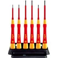 Feinschraubendreher-Set PicoFinish electric rot/gelb, 7-teilig, inkl. Halter