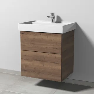 Sanipa 3way Waschtischunterbau zu Villeroy & Boch Collaro Waschtisch mit 2 Auszügen, Eiche-Tabak SM83450