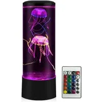 feinlux Lavalampen LED Dekolicht 2 in 1 Simulation Quallen Licht, LED fest integriert, KaltweiB, LED Farbwechsel-Aquarium mit USB-Stromversorgung