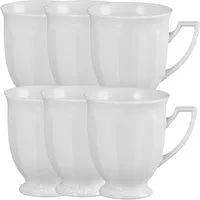 Rosenthal Geschirr-Set Maria Weiss Becher mit Henkel Set 0,3 l 6tlg, Porzellan