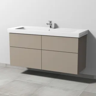 Sanipa 3way Waschtischunterbau zu Villeroy & Boch Subway 2.0 Waschtisch mit 4 Auszügen, Sandgrau-Mat SF61667