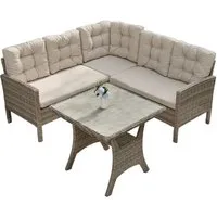 HOMECALL Gartenlounge-Set Gartenlounge-Set Dining Lounge mit Esstisch, Rattan für 5-6 Personen, (Set, 2x 2er Sofa, 1x 1er Sofa, 1x Tisch 73x73x69cm,Loungeset Outdoor), Wetterfester Rahmen Sitzbereich für 5 Personen, COMLAX FIELD