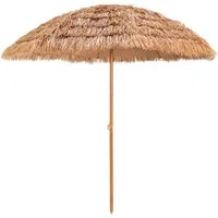 KOMFOTTEU Sonnenschirm Hawaii, Strohschirm 205cm, tragbarer, mit 8 Rippen