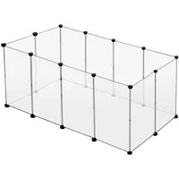 EUGAD Freigehege, 12 Platten (50x70cm/Platte) 200x100x70 cm Weiß