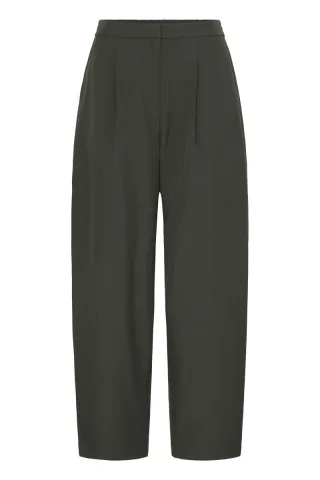 ICHI - Barrel-Fit Stoffhose - Ihfava grün - Gr. - 36