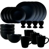 NTK-Collection Frühstücks-Geschirrset Geschirrset 20-teilig Schwarz Antonia (20-tlg), 4 Personen, Keramik, Tafelservice Frühstücksset