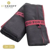 Dyckhoff Handtuch Mikrofaser Sporttuch Struktur, Microfaser (2-St), Mit Überstülpkapuze, Schnelltrocknend, Leicht, Reißverschlusstasche