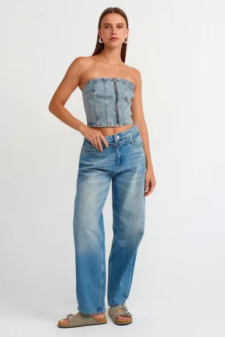 Hochtaillierte Ballon-Hosen mit weitem Bein für Damen