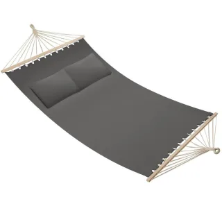 tectake Hängematte, Dunkelgrau, Textil, 150x2.5x325 cm, Gartenmöbel, Hängematten
