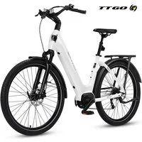 TTGO E-Bike Cityrad 28 Zoll, SUV, 75Nm Mittelmotor, 130km, Z5, für Damen und Herren, 9 Gang SHIMANO, Kettenschaltung, Mittelmotor, 648 Wh, 5 Stufen, Drehmomentsensor, Federsattelstütze, Elektrofahrrad, Pedelec