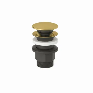 Kludi PUSH-OPEN Ablaufgarnitur G 1 1/4 für Waschtisch mit Überlauf brushed gold, 10426N0-00 10426N0-00