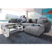 Jockenhöfer Gruppe Wohnlandschaft Orlando U-Form, B: 337 cm, Liegefl. 135x305 cm, mit Schlaffunktion, Bettkasten, 2 Kopfstützen & 2 Zierkissen,Federkern