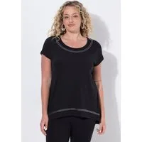 Angel of Style T-Shirt T-Shirt A-Linie Ziernieten gerundeter Saum