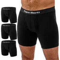 Papas Shorts Boxershorts Herren, Extra Lang (Packung, 3er-Pack) aus weichem Modal mit extra Beinlänge gegen Zwicken im Schritt