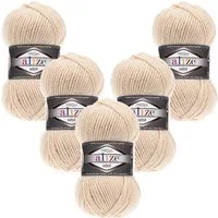 Alize 5 x ALIZE Superlana Midi Häkelwolle, 170 m, Yarn,Strickgarn,Handstrickgarn