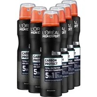 L'ORÉAL PARIS MEN EXPERT Deo-Spray Deo Spray Carbon Protect 5-in-1, Packung, 6-tlg., mit hoher Zuverlässigkeit