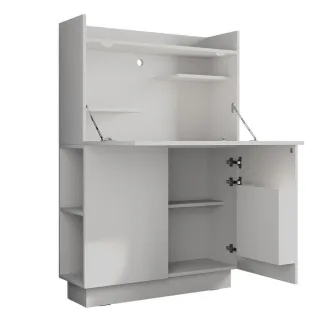 Vicco Sekretär, Weiß, Holzwerkstoff, 6 Fächer, Rechteckig, 85x118.9x27 cm, Arbeitszimmer, Schreibtische, Sekretäre