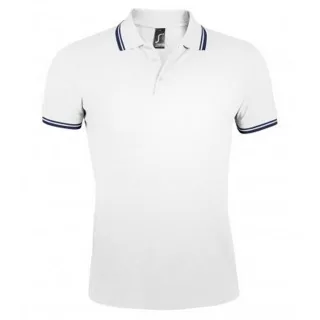 SOLS - Polo manches courtes PASADENA - Homme (Blanc/bleu marine)