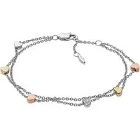 Fossil Gliederarmband Double-Row Heart Bracelet
