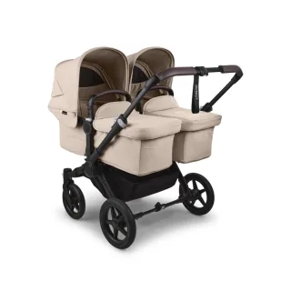 Bugaboo Donkey 5 Twin Complete Black/Desert Taupe Kinderwagen-Set mit Liegewannen und Sitze