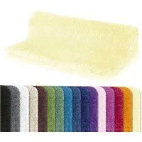 spirella Badematte HIGHLAND, Höhe 40 mm, Badteppich Hochflor, 100% Polyester Microfaser, Anti-Rutsch Beschichtung, für Fußbodenheizung geeignet, waschbar 40°, schnelltrocknend, Polyester, rechteckig, Rutschhemmende Unterseite aus Latex, Maschinenwasc