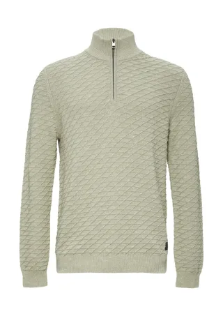 s.Oliver Red Label - Strukturierter Pullover mit Half-Zip beige - Gr. - XXL